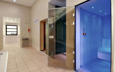 Hotel spa and sauna at the Hilton Reading. 