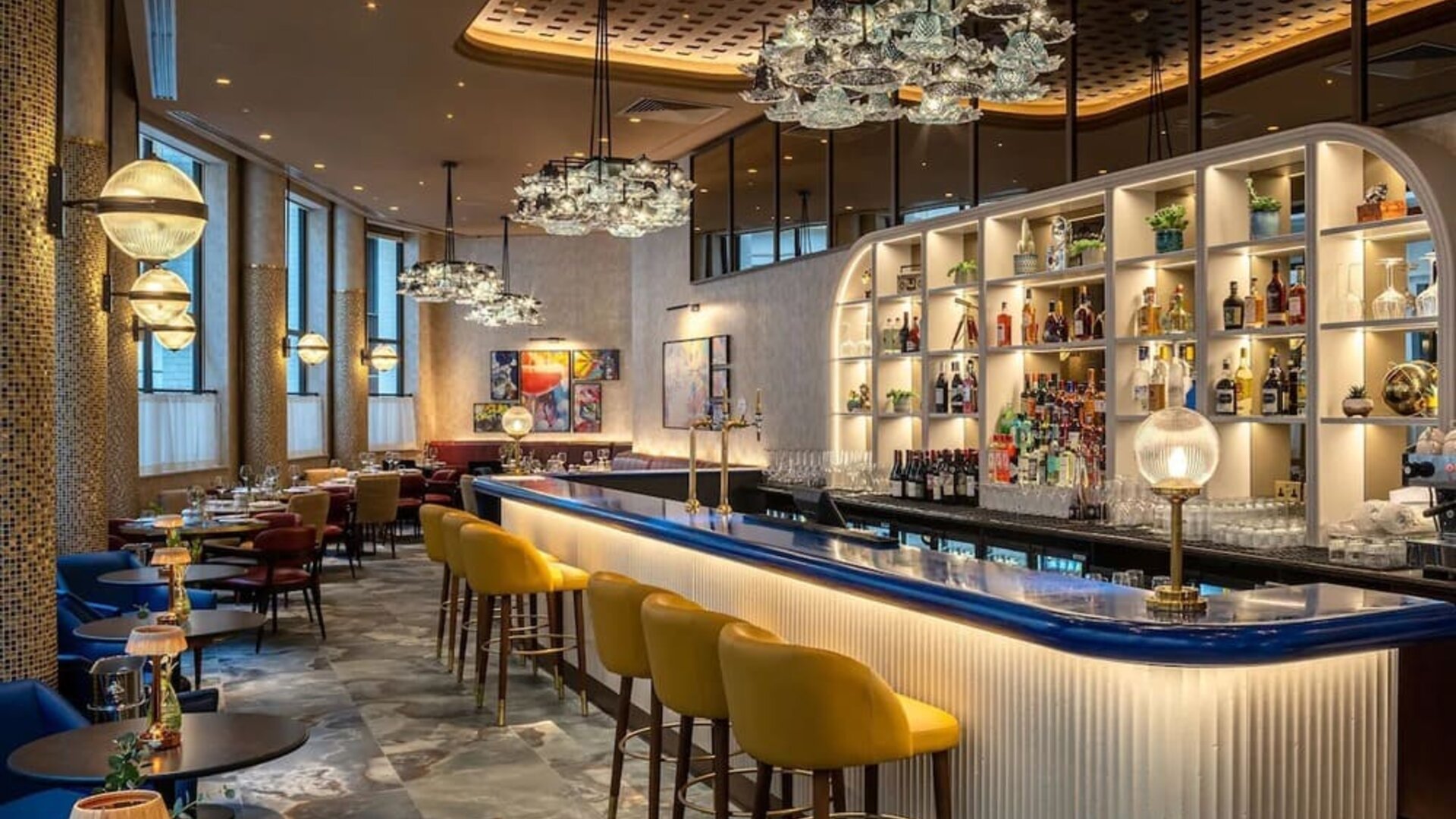 Stylish hotel bar at Lost Property St. Paul's London, Curio Collection By Hilton.