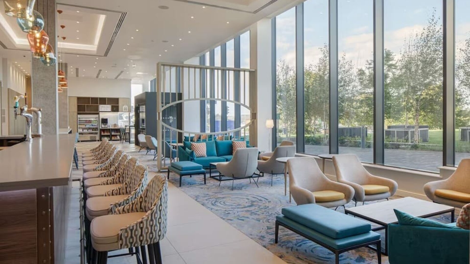 Hotel bar and dining area at Hilton Garden Inn Stoke On Trent.