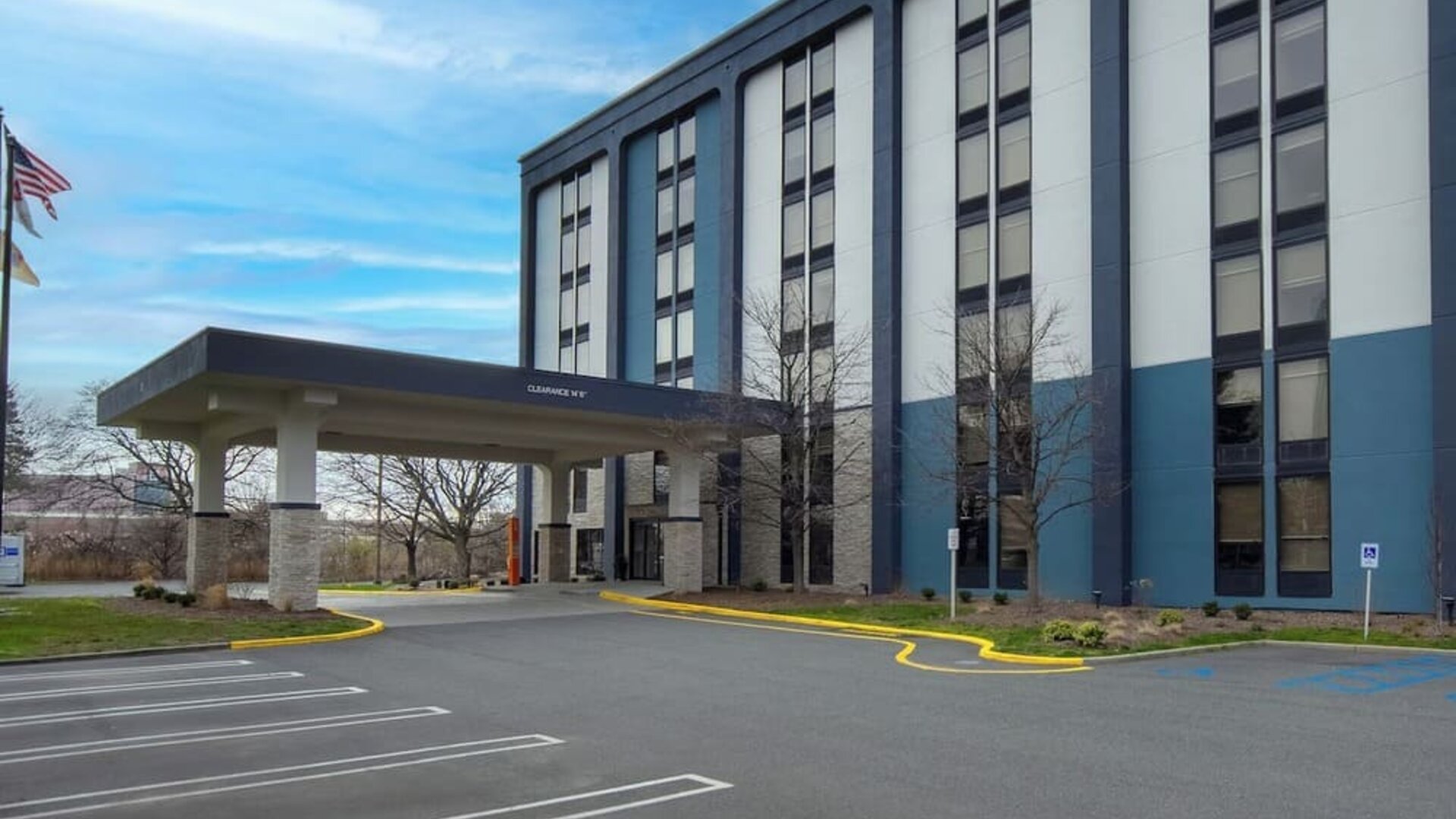 Hotel parking at Best Western Plus Secaucus Meadowlands.