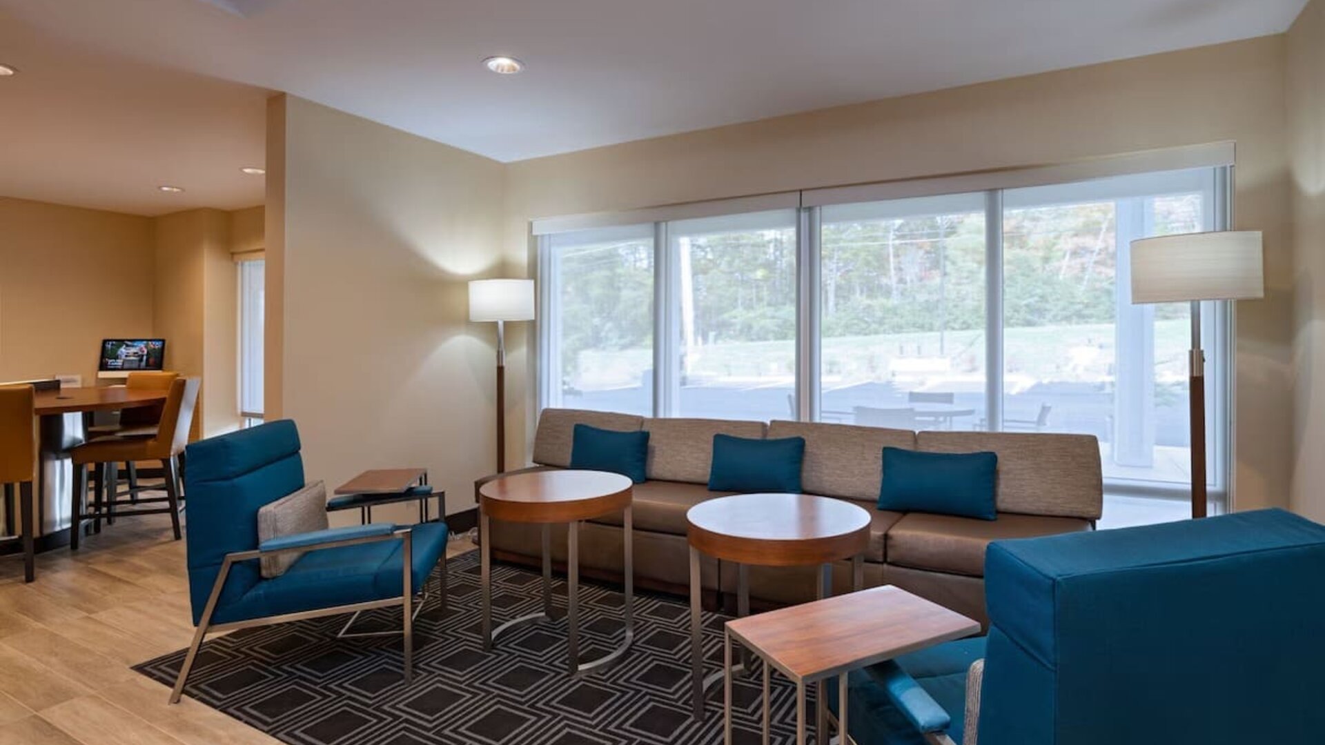 Coworking lounge at TownePlace Suites Edgewood Aberdeen.