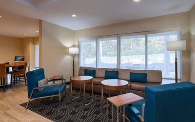 Coworking lounge at TownePlace Suites Edgewood Aberdeen.