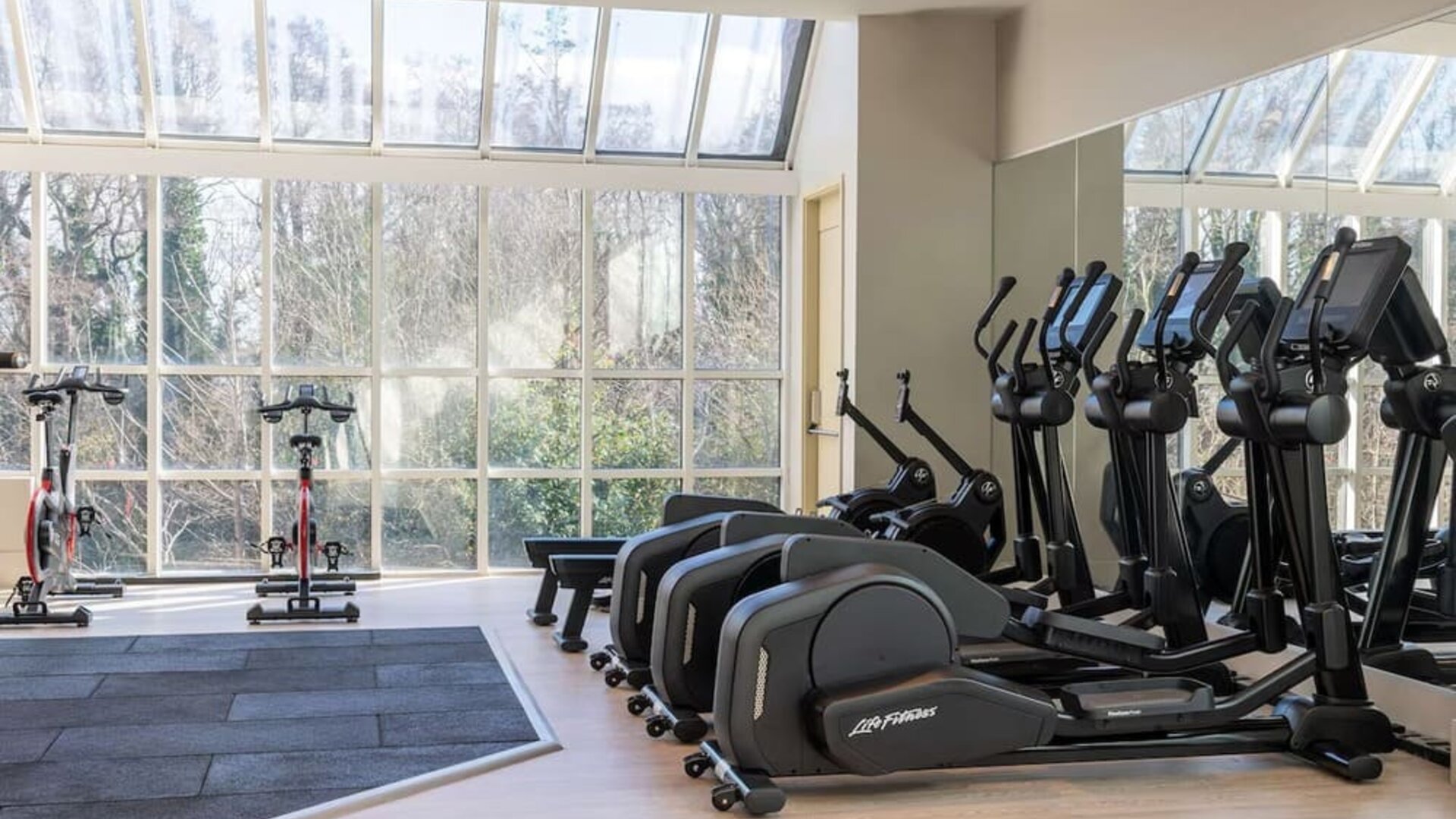 Fully equipped fitness center at the Hilton Birmingham Metropole.