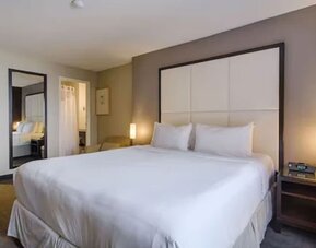 Day-use guest room featuring a comfortable king bed and modern amenities, ideal for work, relaxation, or a daytime stay at ARC The Hotel Ottawa.