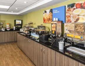 Breakfast buffet with hot and cold selections at Comfort Inn Brandon.