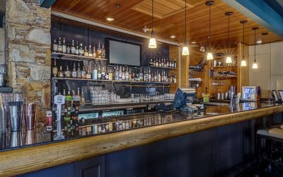 Hotel bar at Hilton Whistler Resort & Spa.