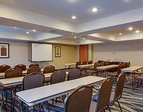Meeting facility featuring flexible seating arrangements, presentation equipment and a spacious layout for business gatherings at Holiday Inn Express SFO Airport North.