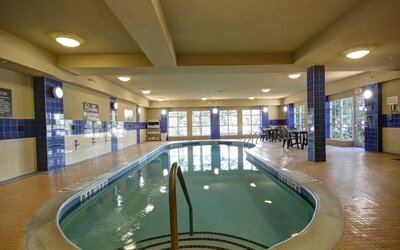 Indoor heated pool at Homewood Suites By Hilton Burlington.