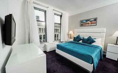 Day use room with natural light at Congress Plaza Hotel.