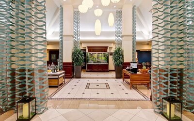 Hotel lobby at Hilton Garden Inn Toronto/Burlington.