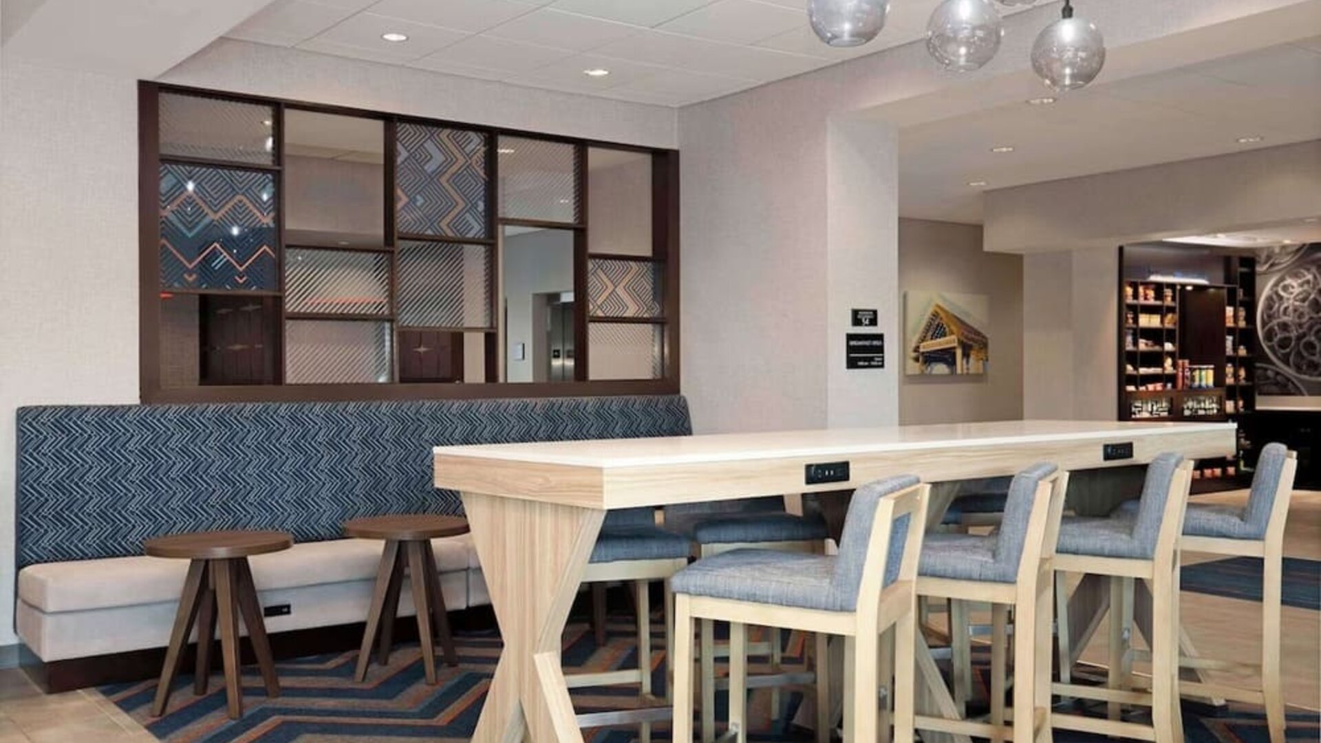 Lobby workspace at Hampton Inn By Hilton Port Hope.