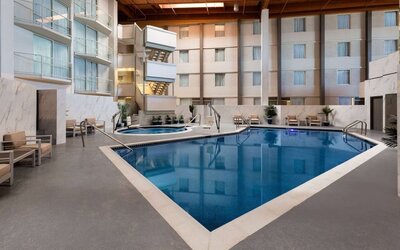 Hotel pool at Wyndham DFW Airport.