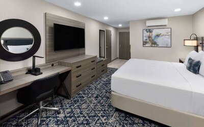 King room at Wyndham DFW Airport.