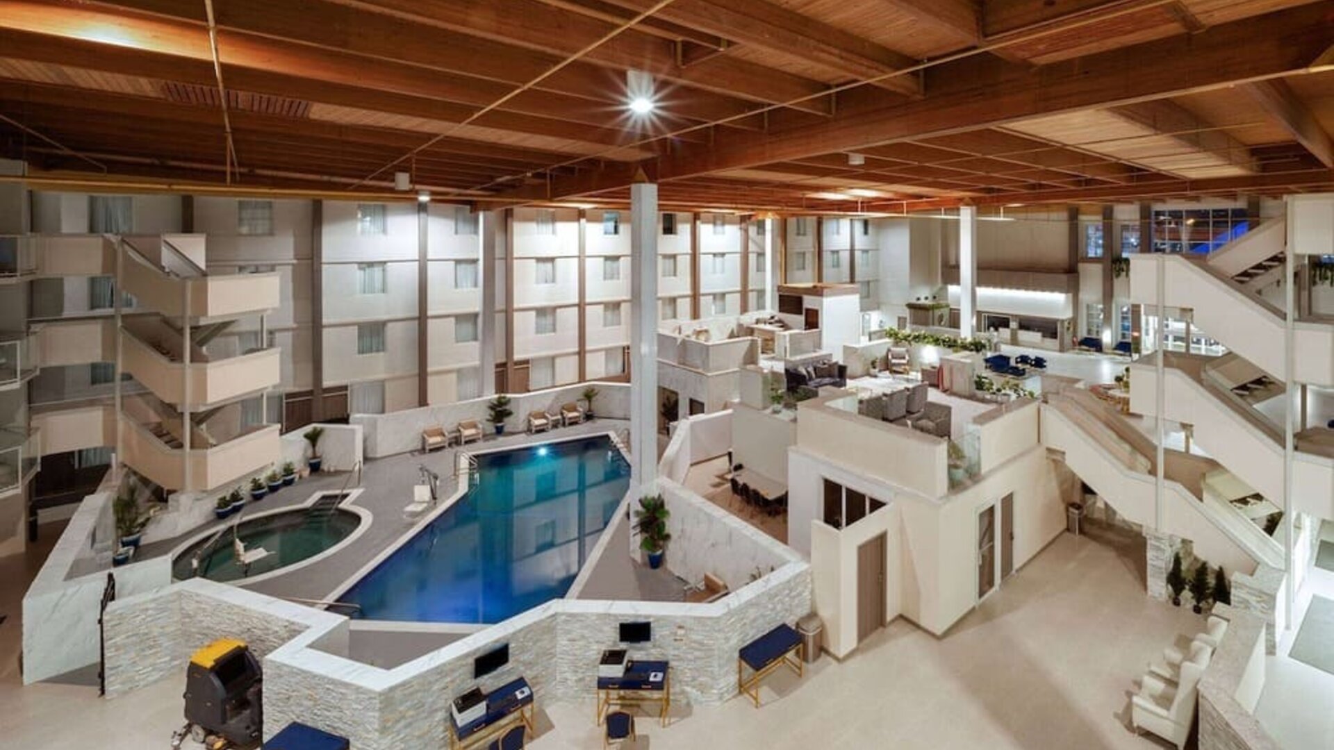 Pool area at Wyndham DFW Airport.