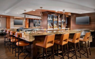 Hotel bar at Boston Marriott Burlington.