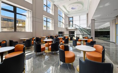 Hotel lounge area at Ly New York Hotel.