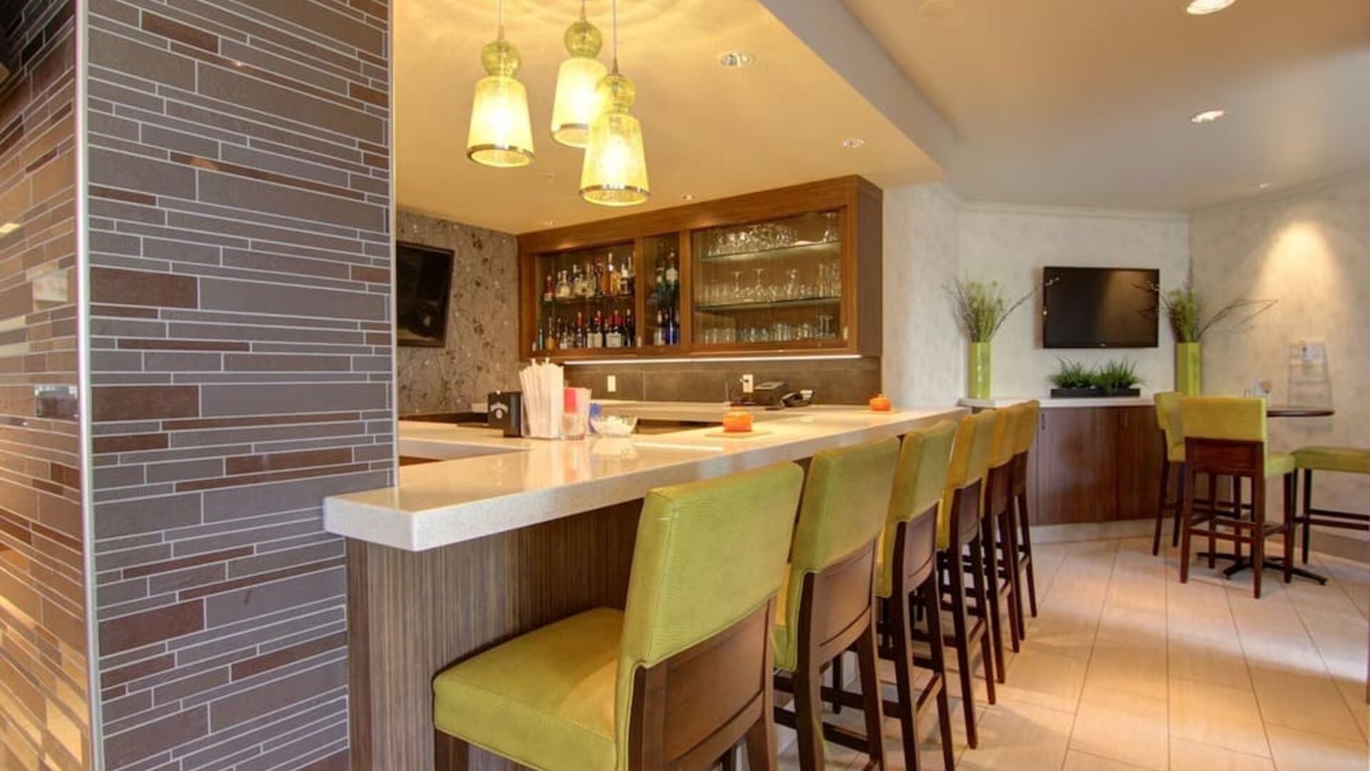 Hotel bar at Hilton Garden Inn Calgary Airport.