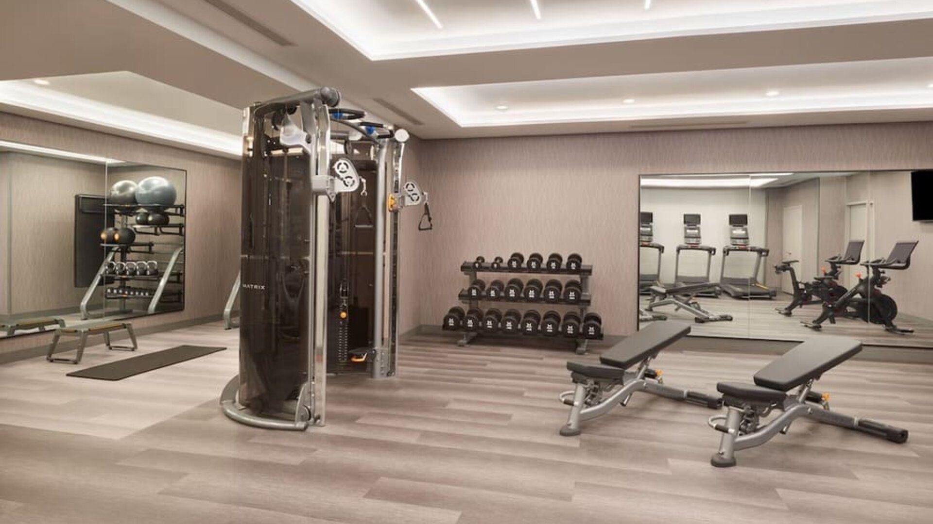 Fitness center available at Courtyard By Marriott Kitchener.