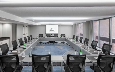 Professional meeting room at Hilton Mississauga Meadowvale.