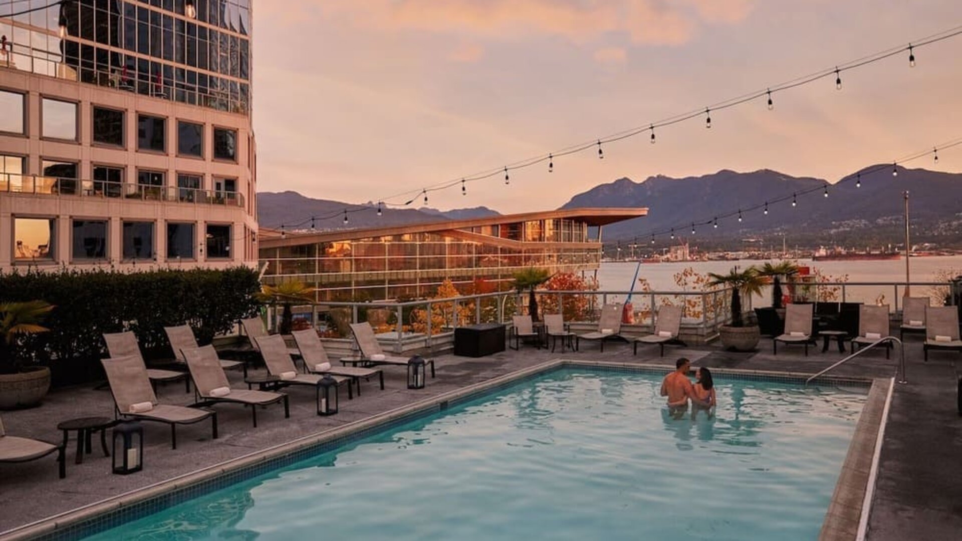 Romantic outdoor pool at the Fairmont Waterfront.