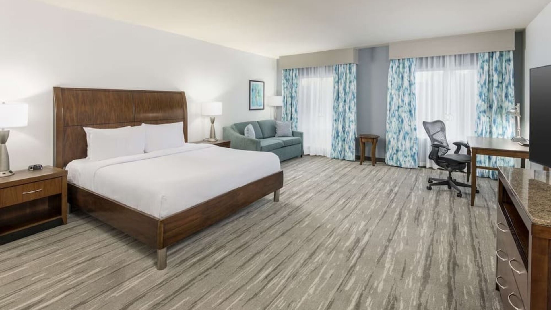 Spacious day use room at Hilton Garden Inn Boca Raton.