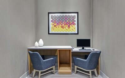 Business center with computer and printer at Holiday Inn Express Kingston West.