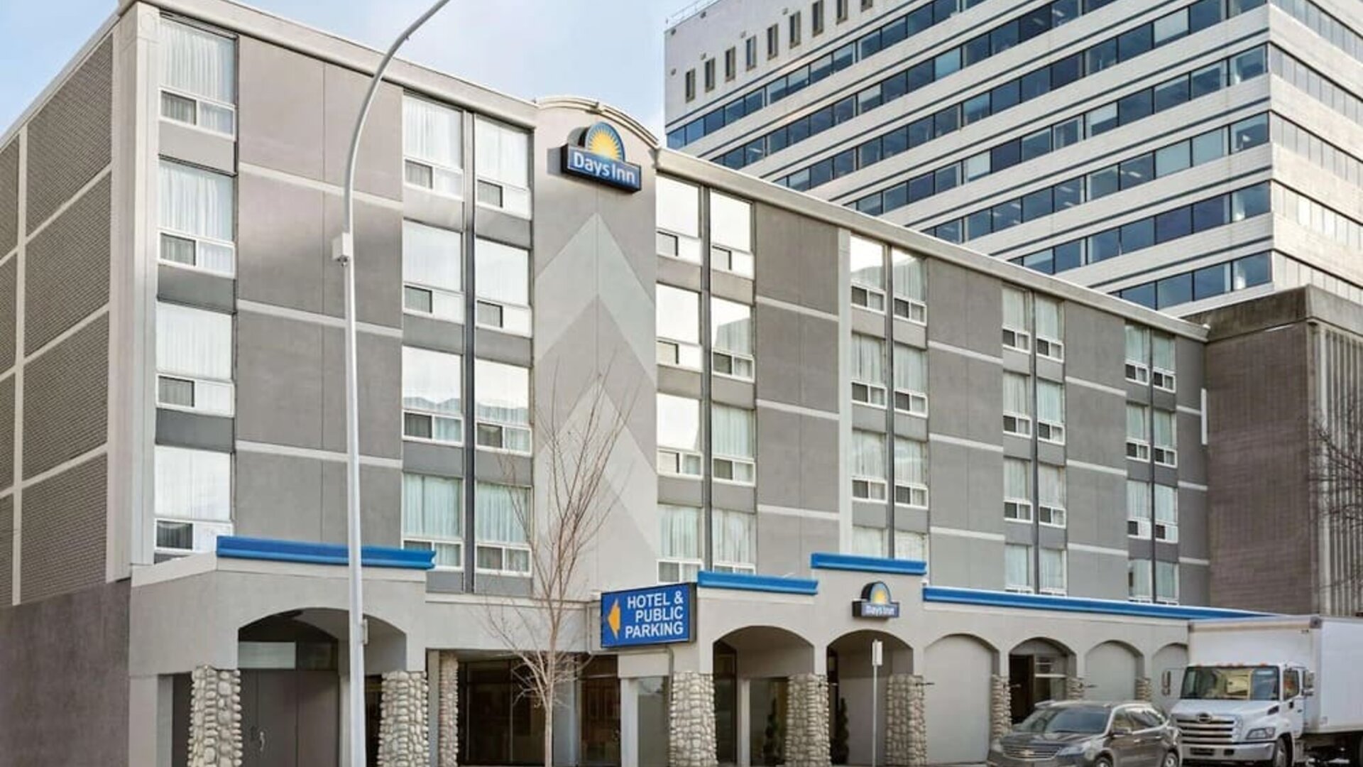 Hotel exterior at Days Inn Edmonton Downtown.
