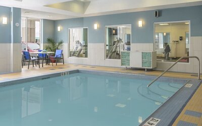 Relaxing indoor pool at Holiday Inn Express & Suites North Bay.