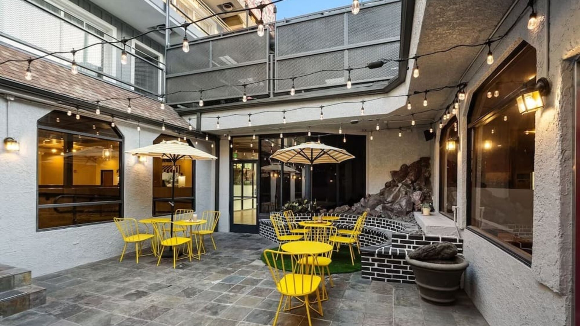 Outdoor seats available at The Live Hotel.