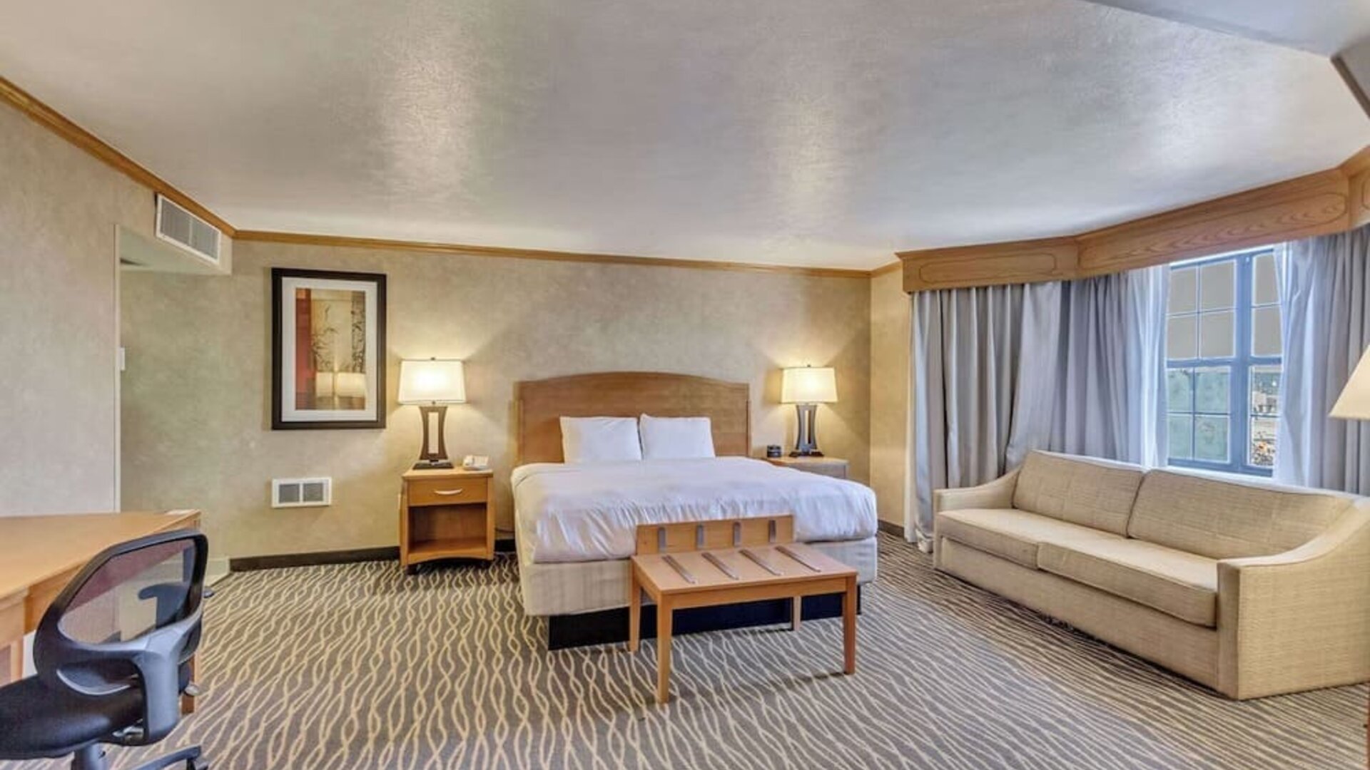 Spacious day use room at Radisson Hotel Salt Lake City Airport.