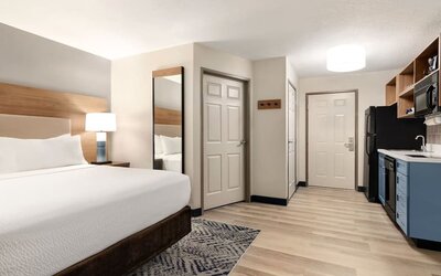 Spacious day use room at Candlewood Suites Meridian.