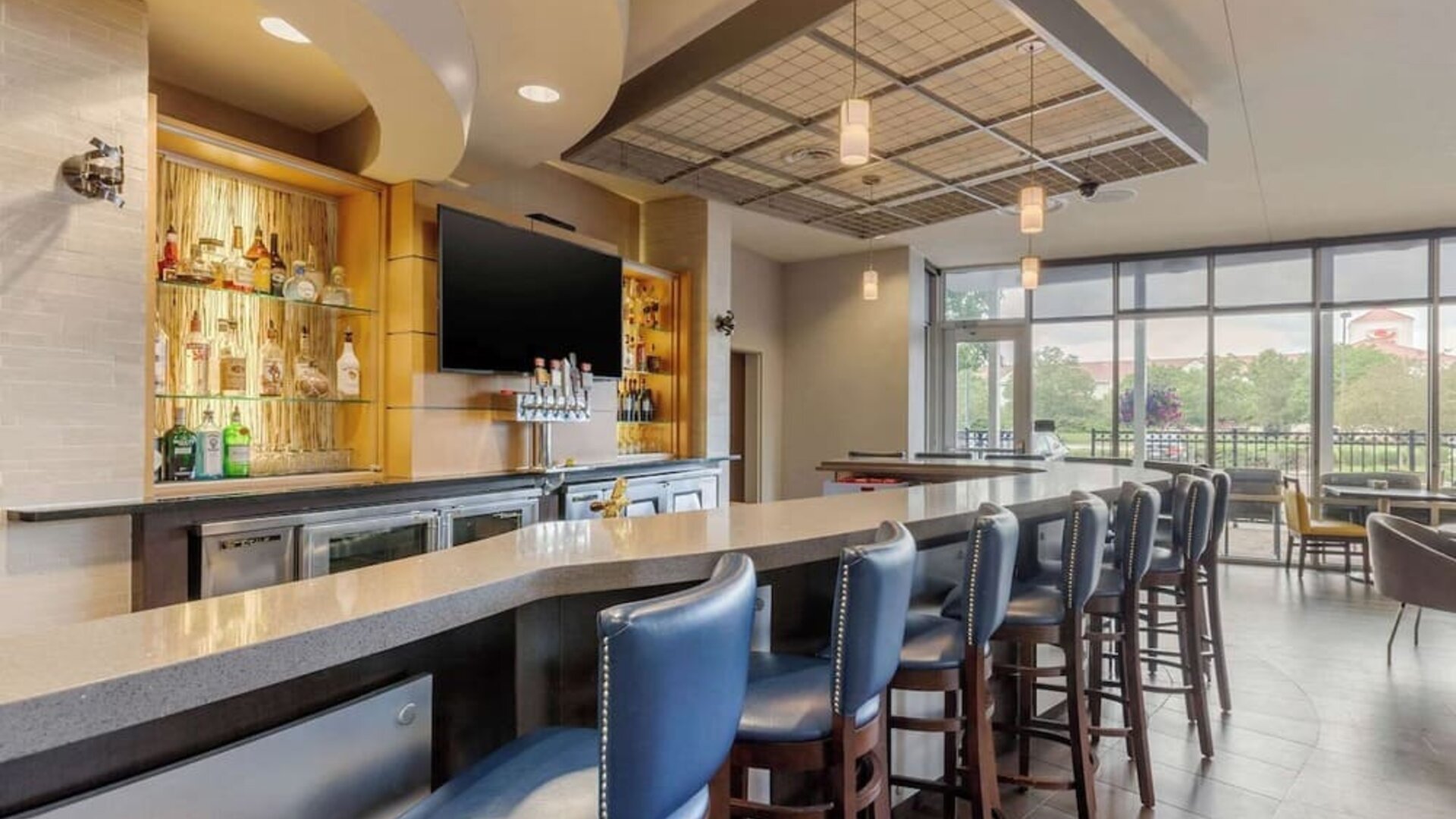 Hotel bar at Cambria Suites Denver Airport.