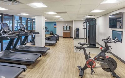 Fitness center available at DoubleTree By Hilton Westborough.