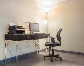 Business center with computer, printer and ergonomic chair at Comfort Inn Parry Sound.