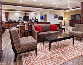 Lobby and coworking lounge at Best Western Granbury Inn & Suites.