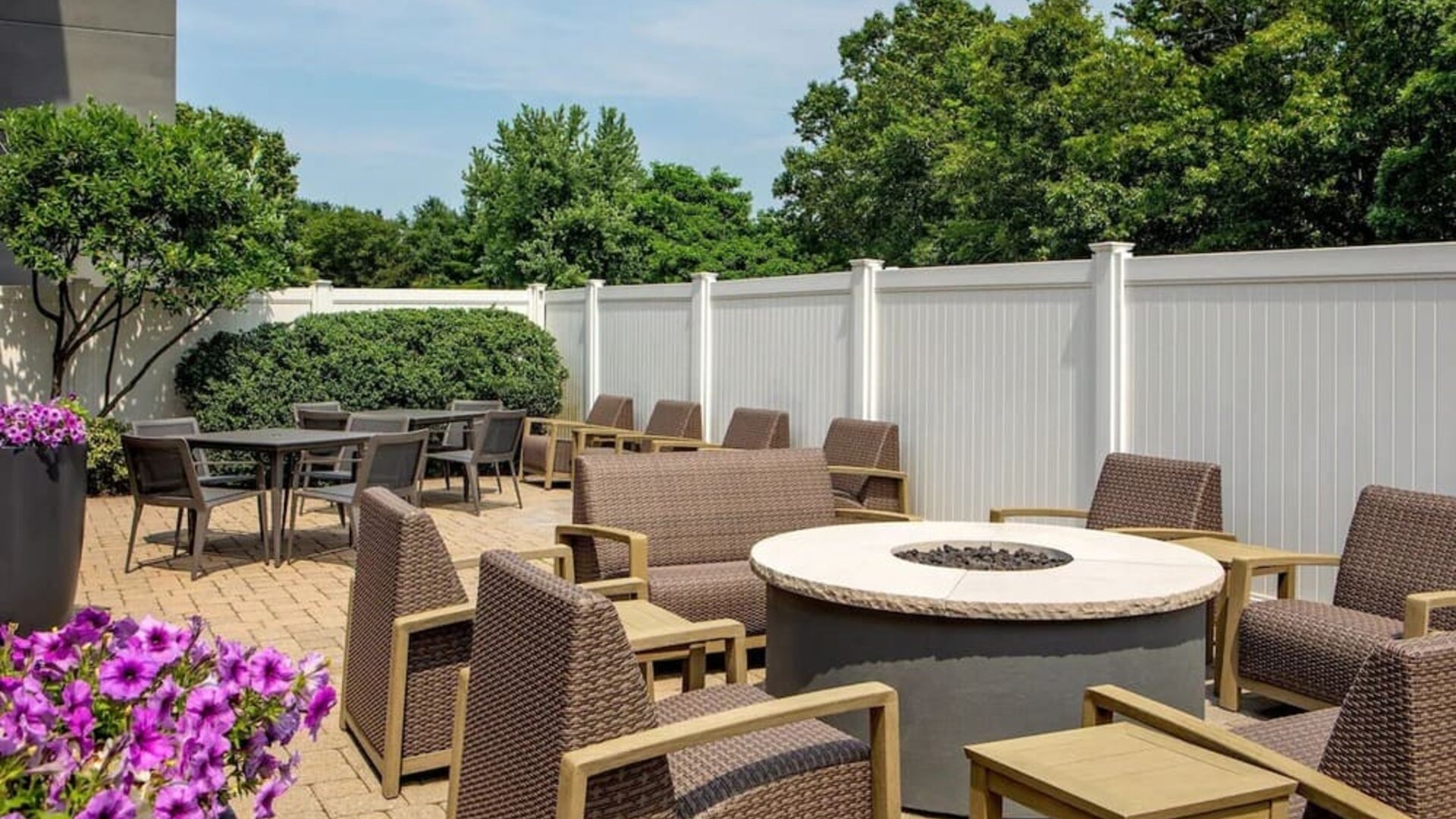 Veranda perfect for coworking at Courtyard Boston Marlborough.