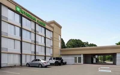 Hotel exterior at Wyndham Garden Pittsburgh Airport.