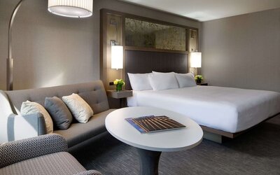 Day use room with sofa at Hyatt Regency Boston.