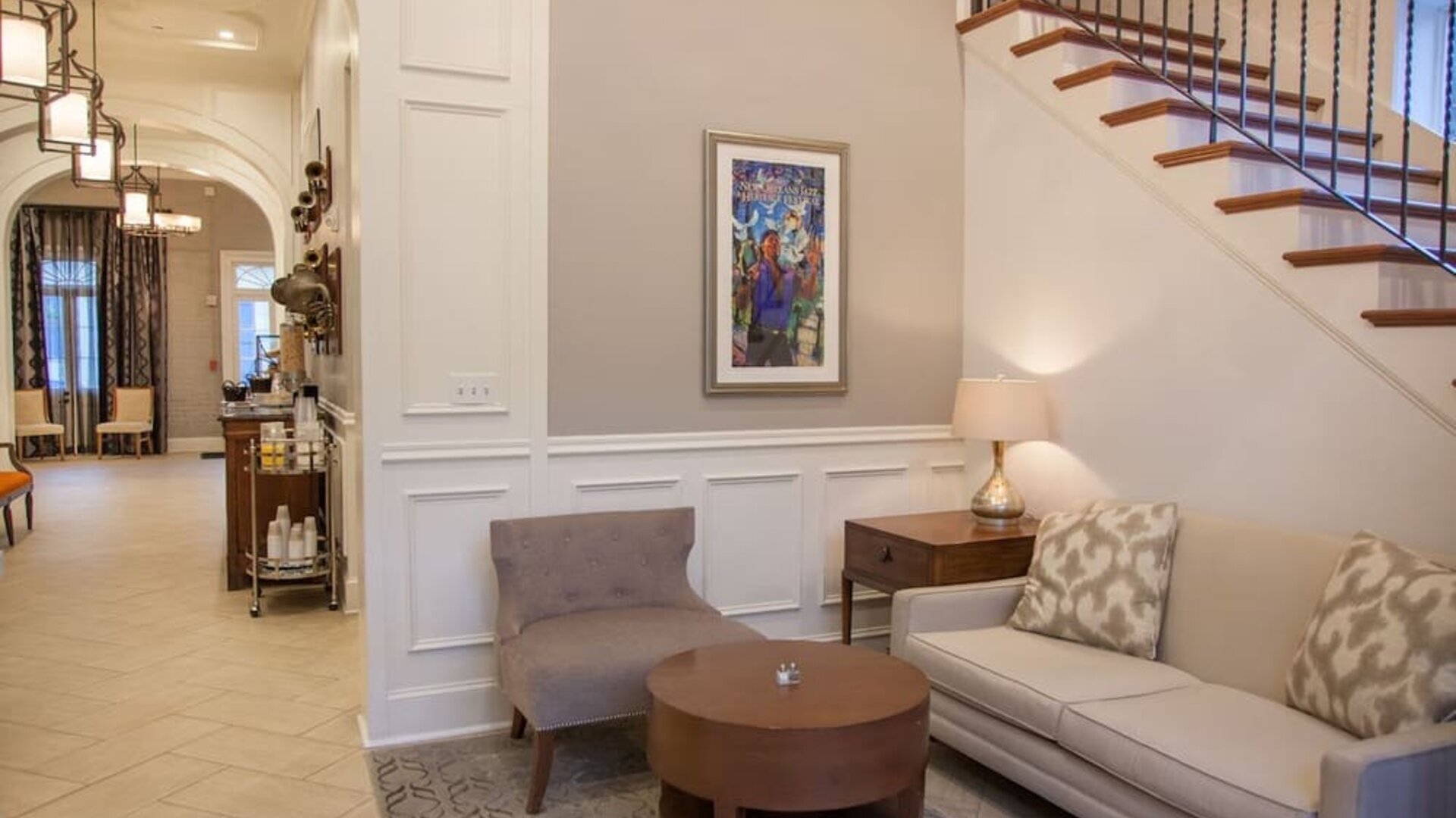 Lobby area at Hotel St. Pierre.