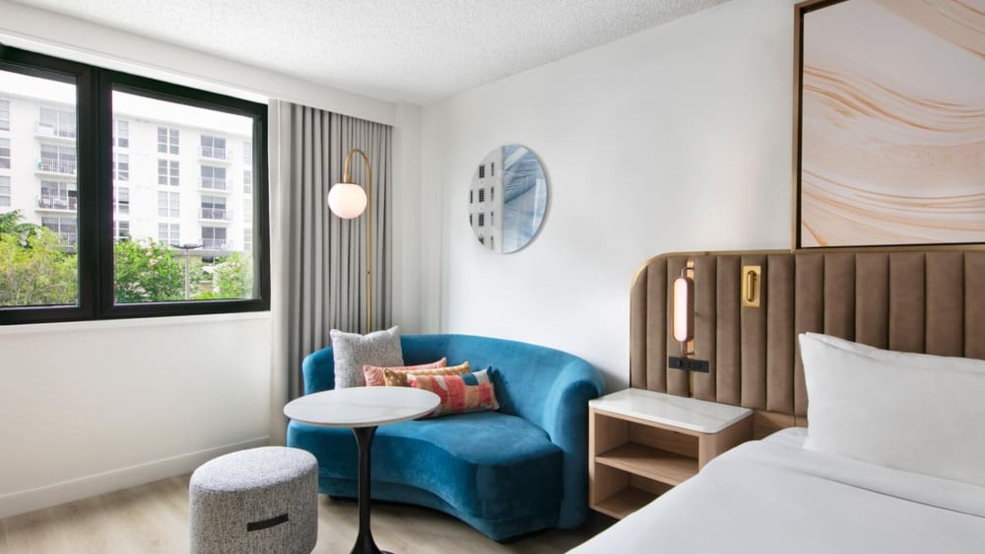 Day use room with lounge area at Sonesta Miami Airport.