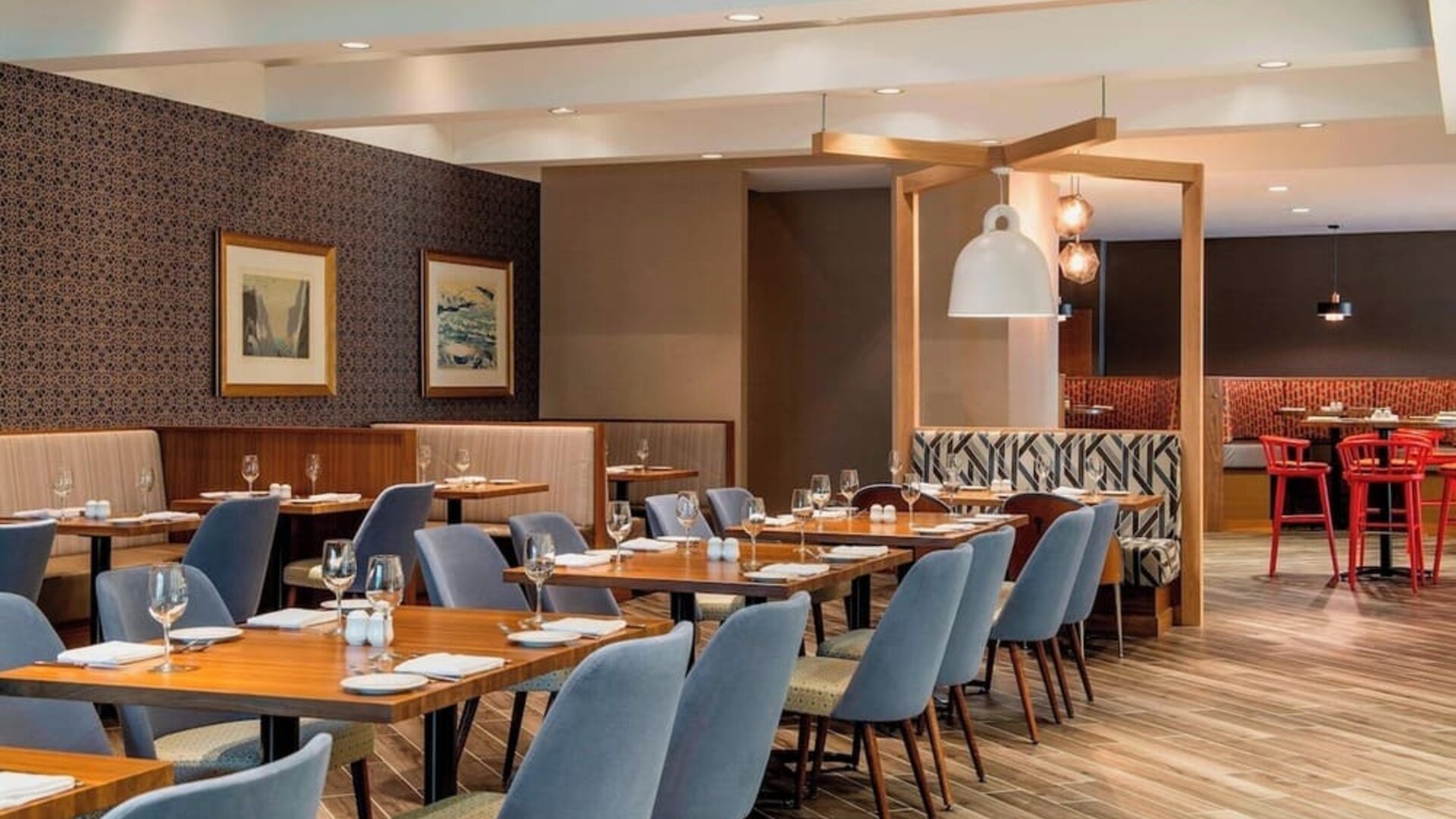 Dining area with comfortable seating at Delta St. John's Hotel & Conference Center.