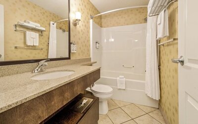 Guest bathroom at Holiday Inn Lethbridge. 