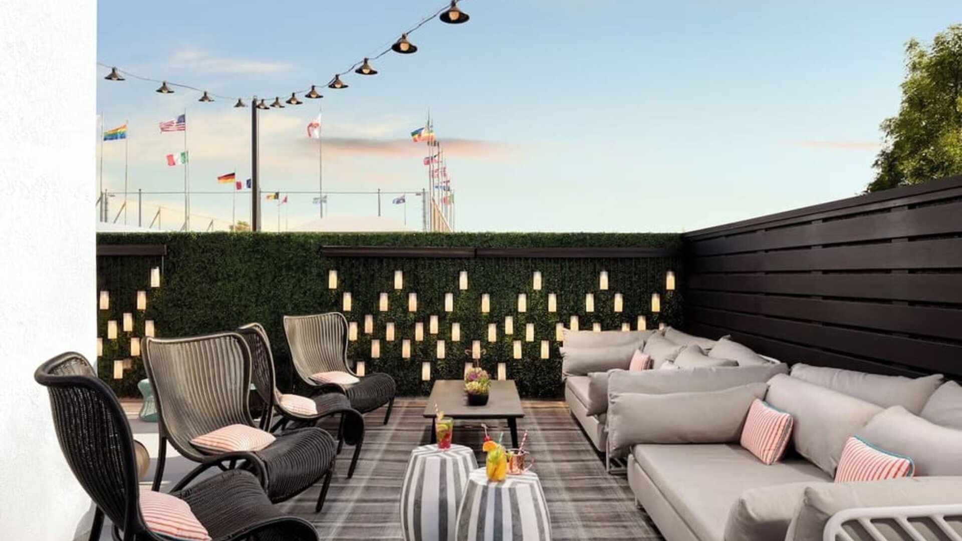 Rooftop terrace at Le Parc At Melrose.