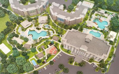 Aerial view of Holiday Inn Express & Suites S Lake Buena Vista.