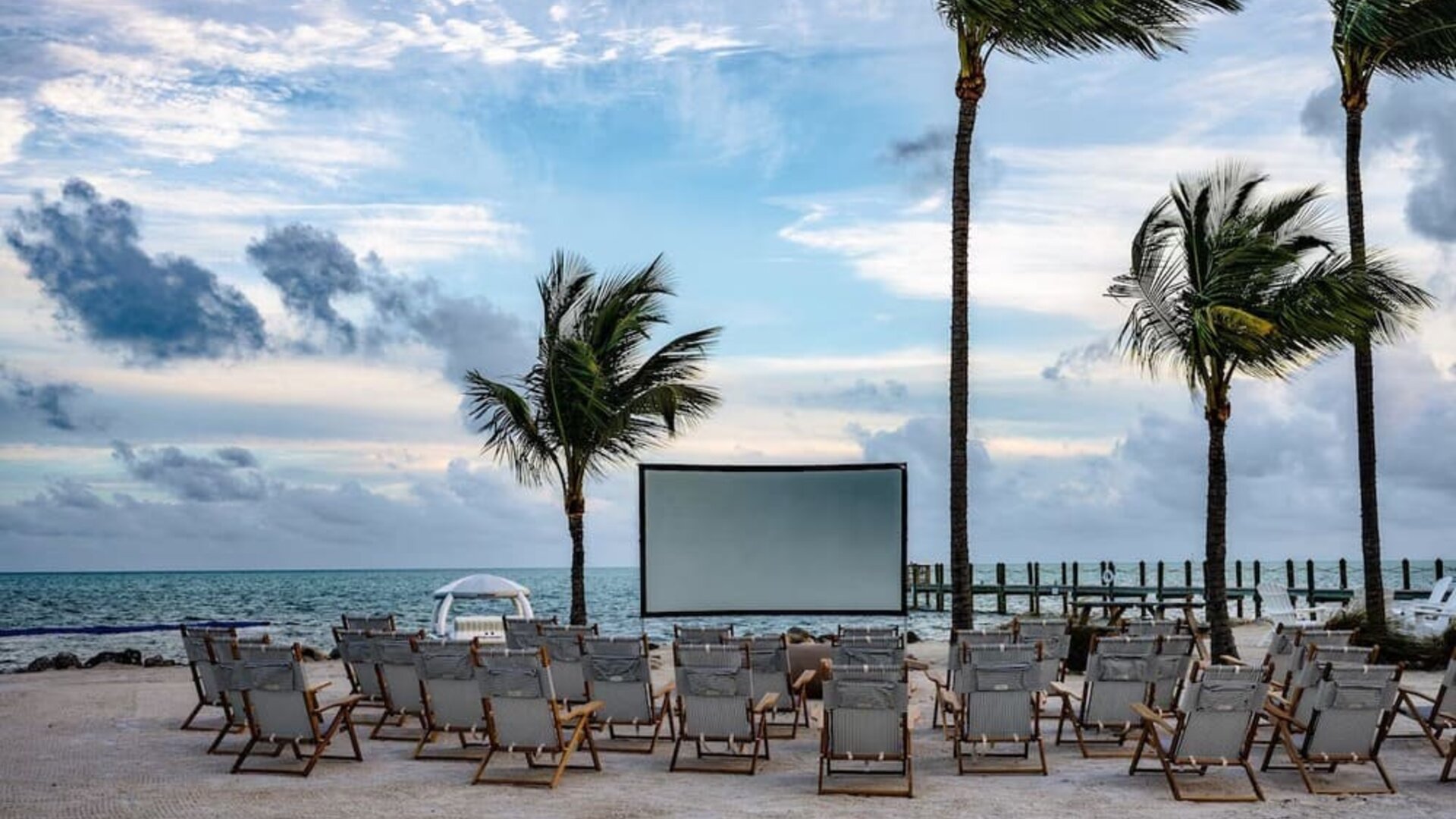 Outdoor cinema at Islander Resort Oceanside.