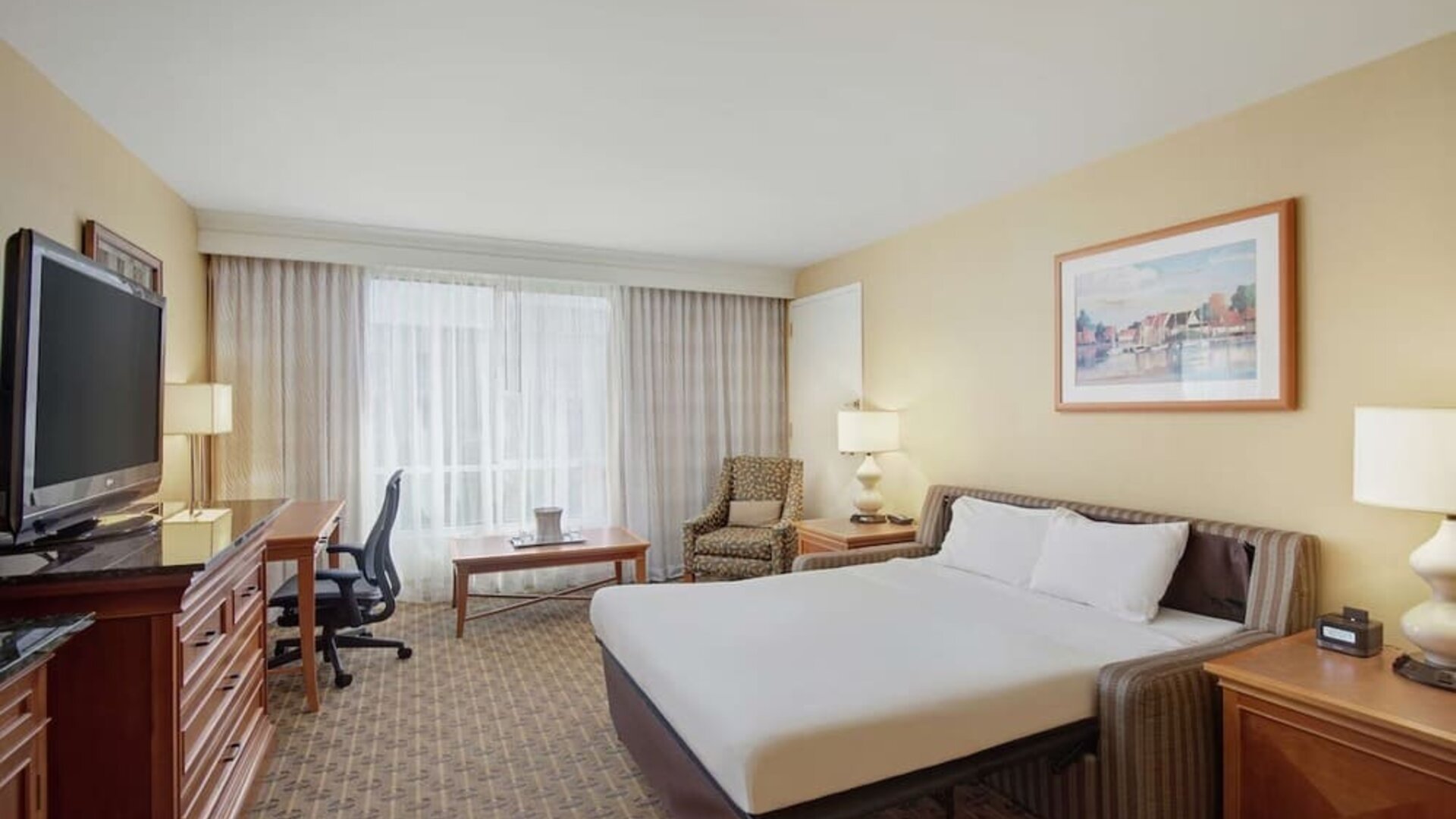 Day use room with natural light at Hilton Seattle Airport & Conference Center.
