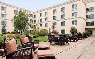 Courtyard at Hilton Seattle Airport & Conference Center.