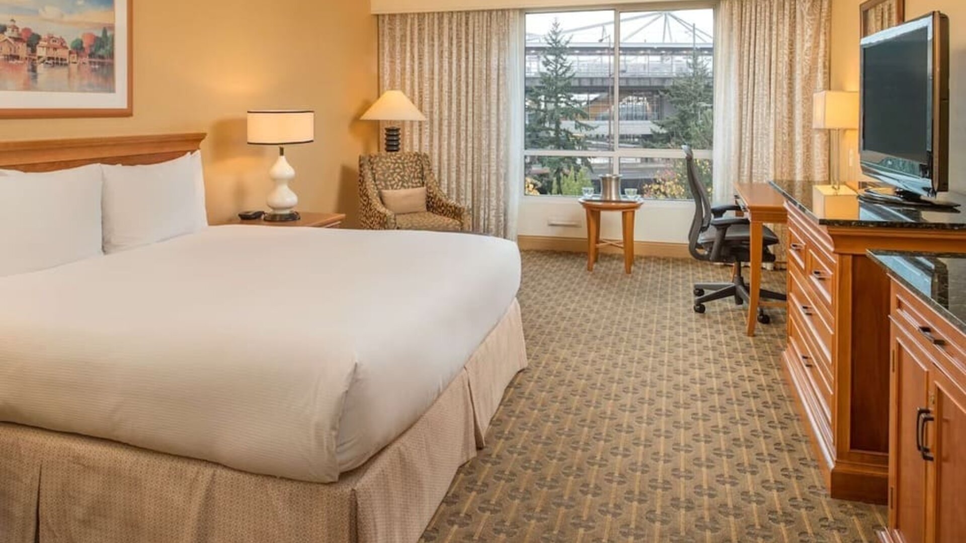 Day use room with work desk at Hilton Seattle Airport & Conference Center.