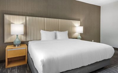 Romantic king room at Somerset Lofts.