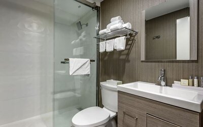 Guest bathroom at Somerset Lofts.